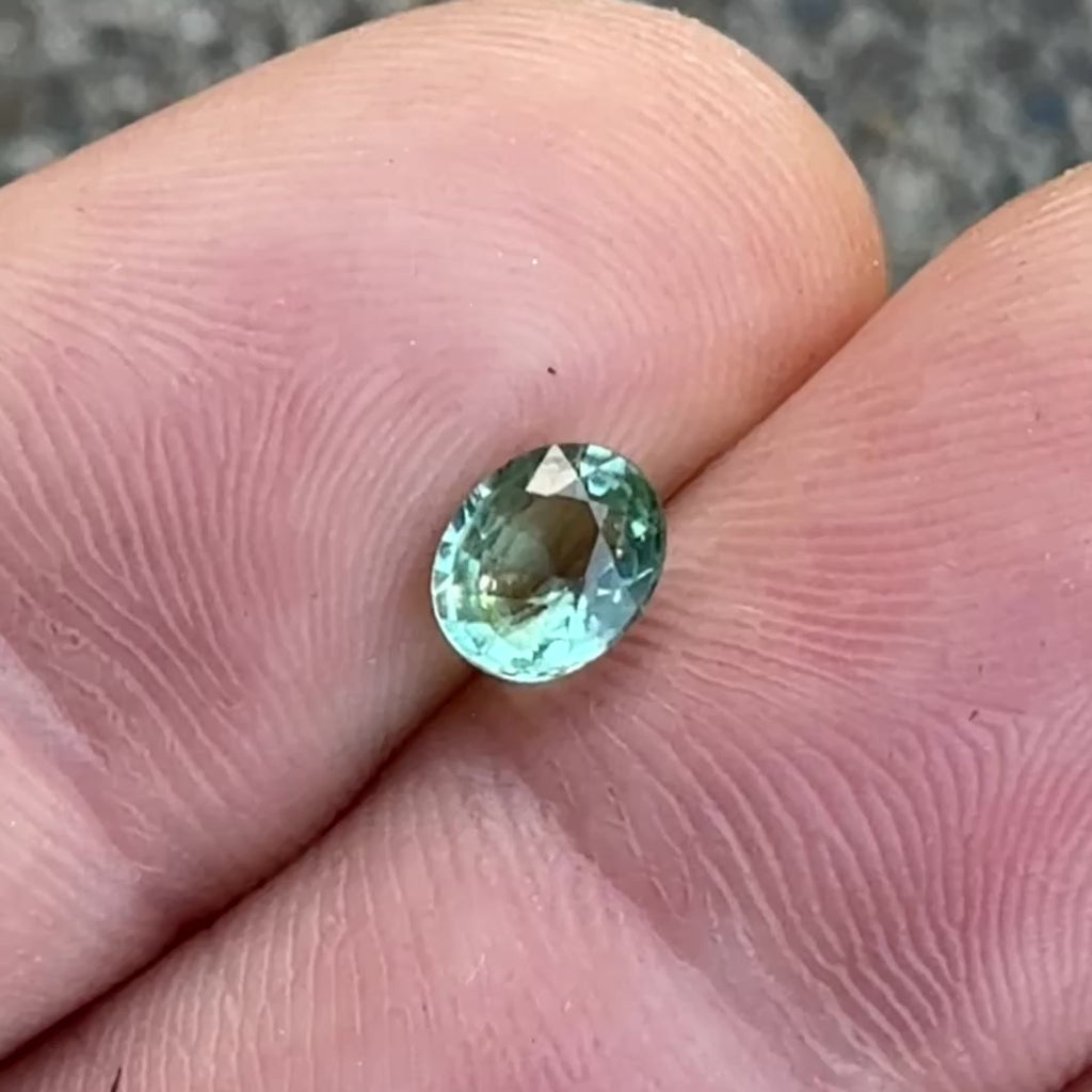 Blue Green Nigerian Tourmaline - Oval - .76ct