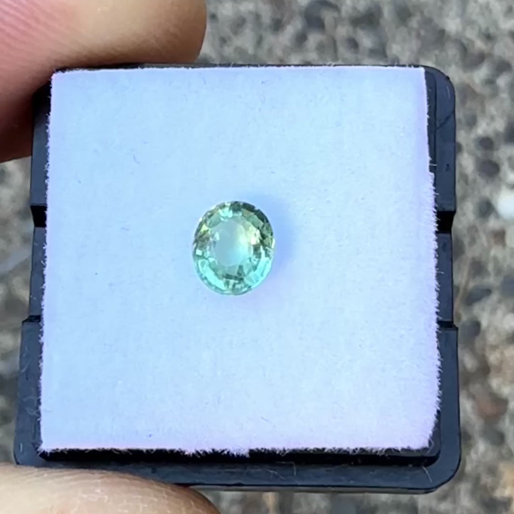 Blue Green Nigerian Tourmaline - Oval - .76ct